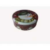 X mas Round Tin Cookie Containers images