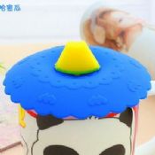 Cantaloupe blue lid silicone cup lids images