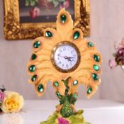 Relógio criativo de pavão elegante mobiliário artigos de resina images