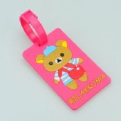 Customized standard size rubber bag tag images