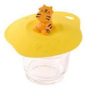 New creative cartoon animal tiger top casing cover silicone cup lids images
