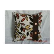 Square cushion with wooden buttons images