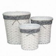 Wicker Laundry Basket with Lid images