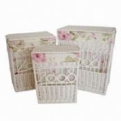 Lovely Printed Willow Laundry Basket images