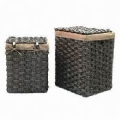 Natural Water Hyacinth Rush Laundry Baskets images