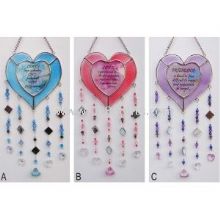Unique stained glass wind chimes with heart Decorative Garden Stakes reviews images