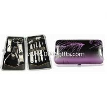 Button closure cosmetic bag with professional manicure set images