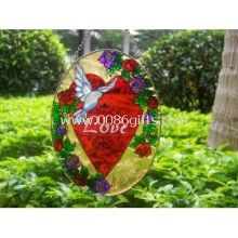 Stained Glass Suncatchers with red heart patterns design images