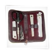 mini size manicure set with small knife and nail tools images