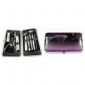 Button closure cosmetic bag with professional manicure set small picture