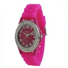 Crystal bezel silicone watch images
