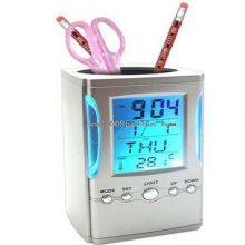 Digital clock with pen holder images
