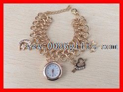 DIY Charm Lady Watch with Gold Chain images