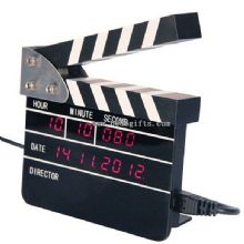Electronic movie director clapper board clock with calenda images