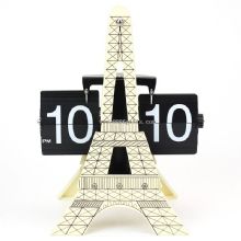Metal Eiffel Tower Flip Quartz Desk Clock images