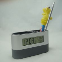 Multifunction calendar alarm clock pen holder images