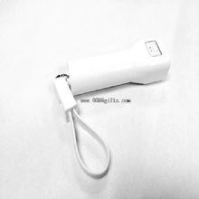 Power bank with flashlight and micro cable keychain images