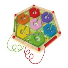 Wooden colorful maze kids toy images