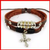 Bracelet with Cow Leather Cord and CCB beads images