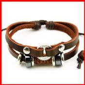 Bracelet cordon en cuir marron images