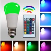 Colorful rgb led bulb with ir remote images