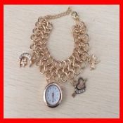 DIY Charm Lady Watch with Gold Chain images