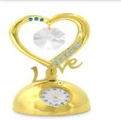 Reloj de escritorio de Metal de oro plateados cristales images
