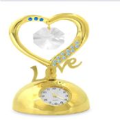 Gold Plated Crystals Metal Desk Clock images