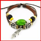 Green Glass Bead Bracelet images