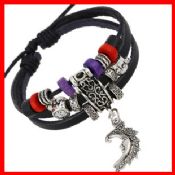 Leather Bracelet With Alloy Metal Charm images