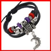 Pulsera de cuero con encanto Metal de aleación images