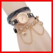 Leder-Wrap-Armband-Uhr images