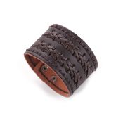 Bracelete de couro Mens Wide images