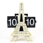 Metall Eiffeltornet Flip Quartz Skrivbordsklocka images