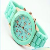 Quartz multiple time zone silicone watch images