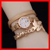 Romantische Engel Charm Armband drei Packungen Leder Band Uhr images