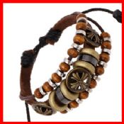 Three Layers Mens Leather Bracelet images