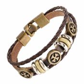 Vintage Cross Leather Bracelet images