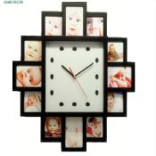 Wall clock with 12 photo frame images