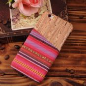 Caisse en bois pour iphone avec pochette tissu images