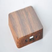 Wood cute power bank with 4 LED images