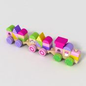 Wooden learning stacking train images