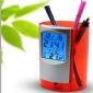 Color changing table clock with LCD calendar clock pen holder small picture