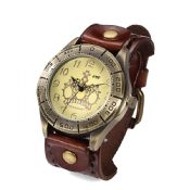 echtes Leder Retro-Uhr images