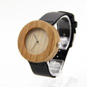 Relojes de madera de bambú de cuero images