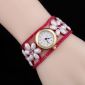 leather strap pearl quartz wrist watch small picture