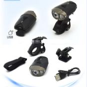 3W USB rechargable headlight set images
