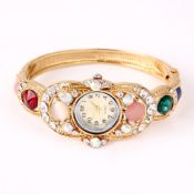 Aleación oro rosa Color diamante mujer reloj images