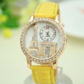 Eiffle Tower diamond leather watch images