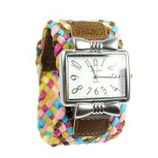 Square plate woven belt elegant watch images